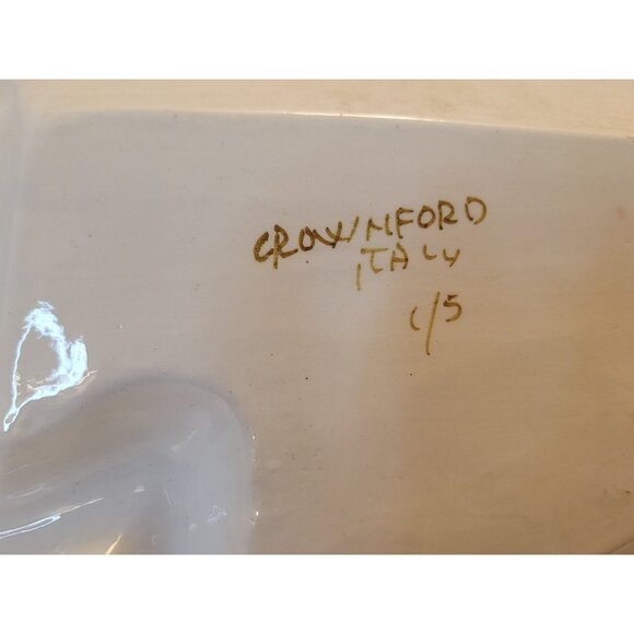 Mid Century Italy Ceramic Divided Serving Platter With Rooster & Floral Design - Picture 9 of 15